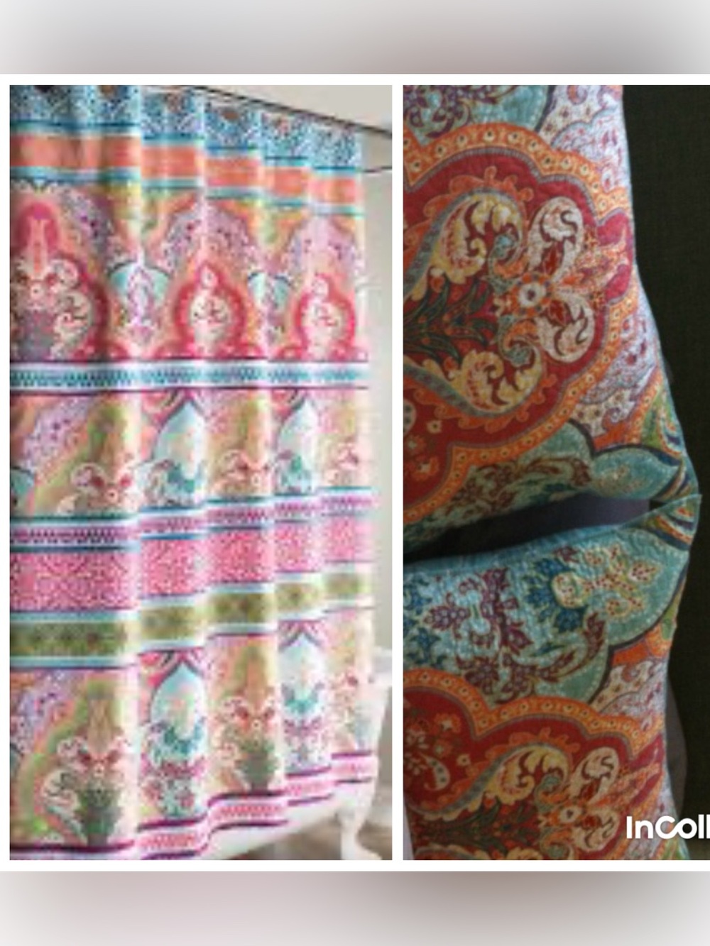 Better Homes & Gardens Shower Curtain 70x72 2 quilted pillow shams to
Match